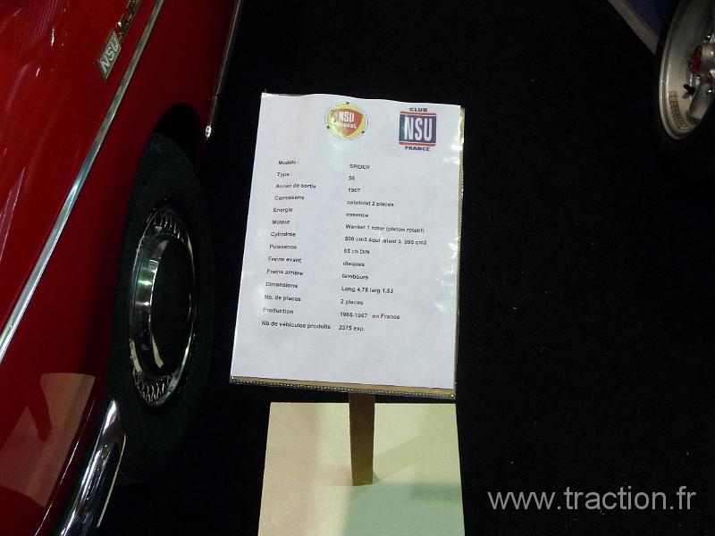 Epoquauto (118).JPG - 05/11/2010 - 69000 LYONƒPOQU'AUTO32�me Salon International Autos & Motos AnciennesNSU Spider cabriolet - 1967ImmatriculŽe : 239 BYE 38